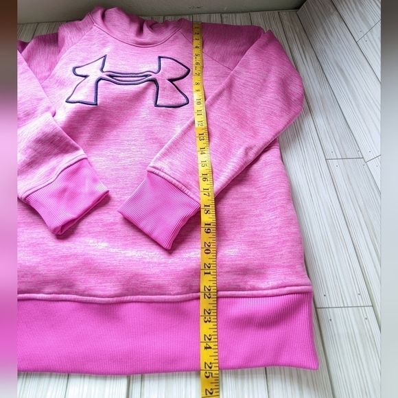 Under Armour Cold Gear Mock Neck Relaxed Fit Hoodie in Dragon Fruit Pink Sz Med - Picture 6 of 8